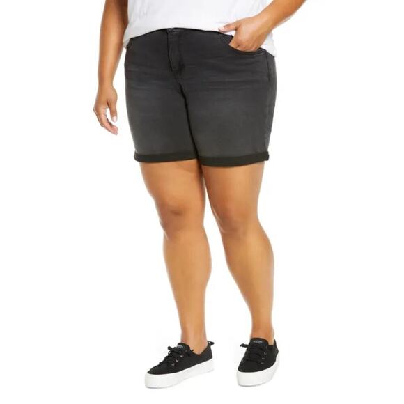 Wit & Wisdom Ab Solution Stretch Denim Shorts in Bk Black Size 18 - Picture 1 of 6